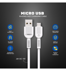 Jmax Micro USB Charging Data Cable | 1 meter long USB Cable | 3.1A Fast Charging