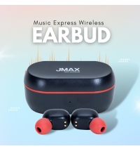 Jmax GYM Series-Red-Music Express Wireless Earbuds with 20H Playtime |  300mAh Case Battery