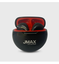 Jmax Yoga Series  (Black-Red) Wireless Earbuds  | 22H Playtime| Stable Bluetooth Connection