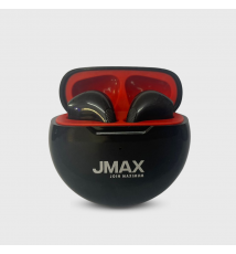 Jmax Yoga Series  (Black-Red) Wireless Earbuds  | 22H Playtime| Stable Bluetooth Connection