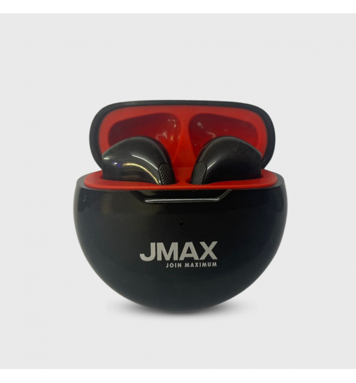 Jmax Yoga Series  (Black-Red) Wireless Earbuds  | 22H Playtime| Stable Bluetooth Connection