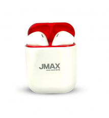 Jmax Run Series White Red Ture Bass Wireless Bluetooth Earbuds with16 Hour Playtime sarvesh