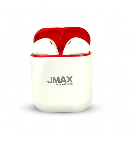 Jmax Run Series White Red Ture Bass Wireless Bluetooth Earbuds with16 Hour Playtime Jmax Run Series White Red Ture Bass Wireless Bluetooth Earbuds with16 Hour Playtime