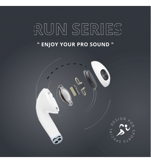 Jmax Run Series White Red Ture Bass Wireless Bluetooth Earbuds with16 Hour Playtime Jmax Run Series White Red Ture Bass Wireless Bluetooth Earbuds with16 Hour Playtime