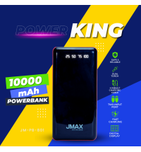 Jmax Red10000mAh Power Bank Li Polymer 4 in 1 Fast Charging | Inbuilt 4 Output Cable 