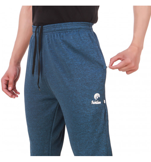 Fabstieve Men's Stretchable Grandair Printed Lowers, Blue Colour, Size XL (VK-51)