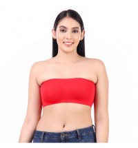 Fabstieve Women Free Size Tube Bra L-001 Red Colour 