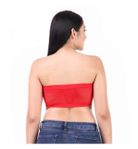 Fabstieve Women Free Size Tube Bra L-001 Red Colour 