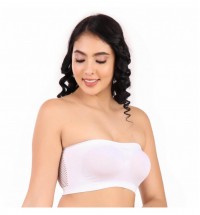 Fabstieve Women Free Size Tube Bra L-001 White Colour