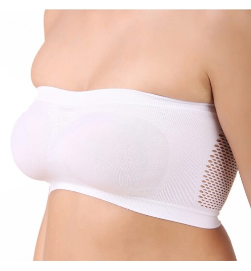 Fabstieve Women Free Size Tube Bra L-001 White Colour Fabstieve Women Free Size Tube Bra L-001 White Colour